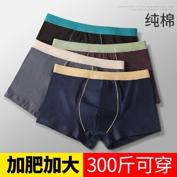 4條男士加肥加大純棉男內褲寬松肥佬短褲大碼胖子平角褲8XL褲頭