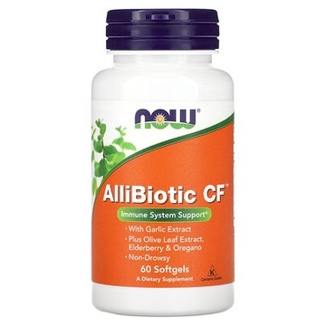 NOW Foods, AlliBiotic CF 軟凝膠，60 粒裝
