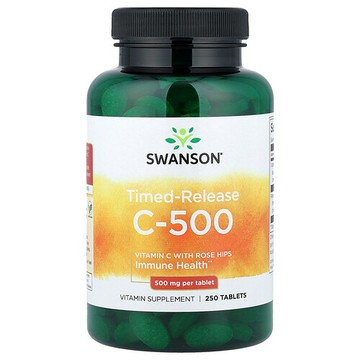 Swanson Vitamins, 緩釋，C-500，250 片