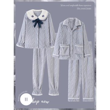 情侶睡衣女秋冬季珊瑚絨2025年新款男士法蘭絨家居服冬天2025新款