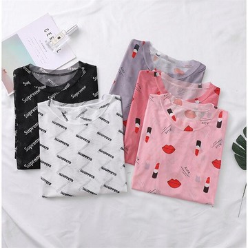 防曬衣冰絲長袖t恤女泫雅風同款網紗上衣薄款月亮打底衫緊身內搭