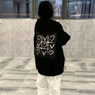 送項鏈~連帽衛衣女冬季加絨加厚2022新款寬松上衣外套厚款秋冬款