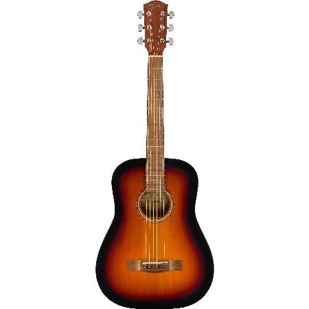 Fender FA-15 4-Scale Kids Steel String Acoustic Guitar Sunburst Learn-to-Play Bundle with Gig Bag, Tuner, Strap, Picks, Fender Play Online Lessons