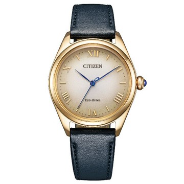 CITIZEN 星辰 L 女士系列 EM1143-14Z 光動能羅馬雙球面時尚女士腕錶  環保錶帶 33.0mm｜樂天全館特惠中★指定刷卡回饋10%