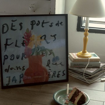 韓國 HÔTEL827 油畫花瓶 復古海報 50x50