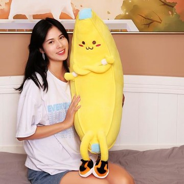 外貿可愛香蕉人抱枕公仔毛絨玩具香蕉玩偶大號睡覺抱枕可真空壓縮