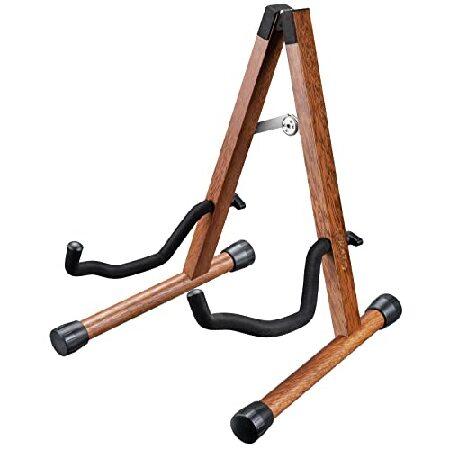 LEKATO Wood Guitar Stand, Acoustic Electric Guitar Stand with Padded Foam, Wooden Guitar Stand A-Frame Folding Bass Guitar Floor Stand for Guitar, Ban