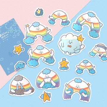 HAPPY LIFE 彩虹雲 / 造型防水貼紙