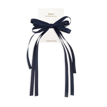 Feena - No.56蝴蝶結髮夾-深藍