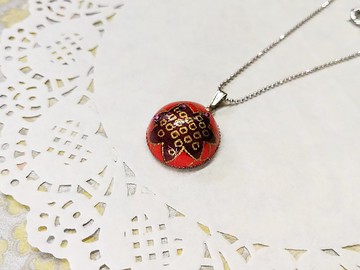 圓形項鍊頸鍊 日本友禪紙 和紙(獨一商品)GL02-001