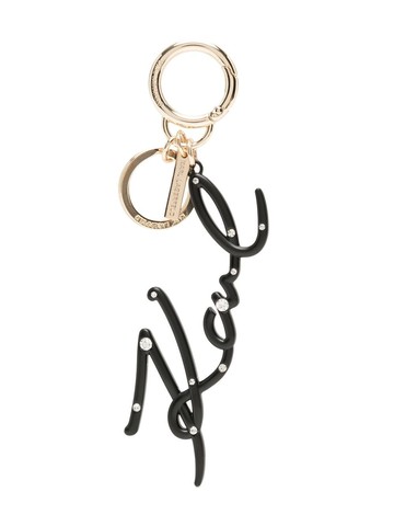 Karl Lagerfeld - rhinestone-embellished keychain - women - Metal - One Size - Black