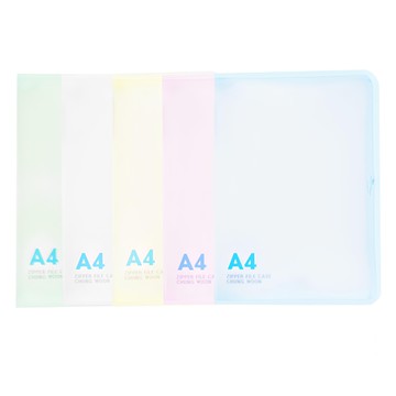 ECO Chungwoon A4彩色拉鍊文件包 混合5入  顏色隨機  1組