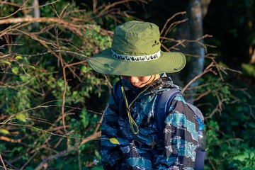 小朋友款經典山谷LOGO闊邊-森林綠