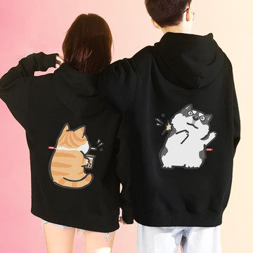 JZ TEE 貓咪&哈士奇-珍珠攻擊 抗寒保暖重磅內刷毛外套