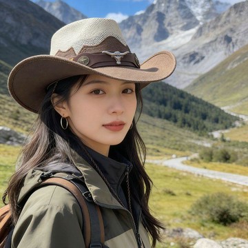 💖臺灣-熱賣💖2026新款西部牛仔帽子男女春夏戶外出遊遮陽騎馬帽百搭透氣草帽女04bn