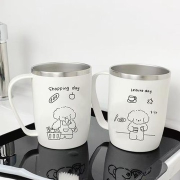 可愛ins高顏值卡通刷牙小狗漱口杯家用情侶閨蜜學生簡約牙刷杯子