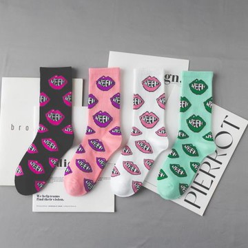 襪子男士籃球美式長筒潮流粉色個性高街黑白運動中筒高腰街頭潮牌