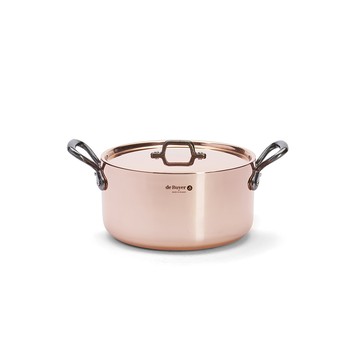 (微福利品99％全新) Inocuivre 系列 l 鑄鐵柄雙耳調理銅鍋 + 鑄鐵柄鍋蓋