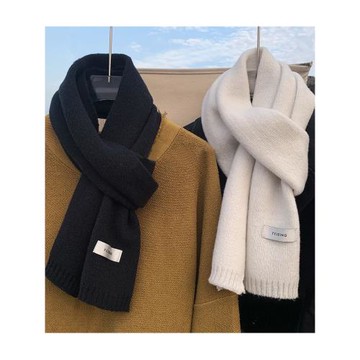 圍巾男冬季男生2025新款韓系氛圍感情侶款一對男士黑色高級感百搭