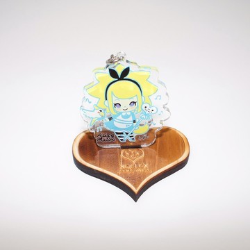 愛米莎AmisA造型壓克力鑰匙圈+日本檜木香氣底座