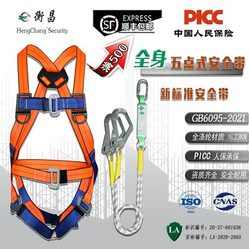 {限時優惠}新國標準歐式全身五點式高空作業安全帶建筑施工保險防墜落安全帶