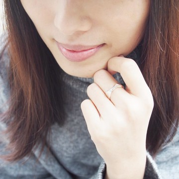 扭轉造型純銀戒指