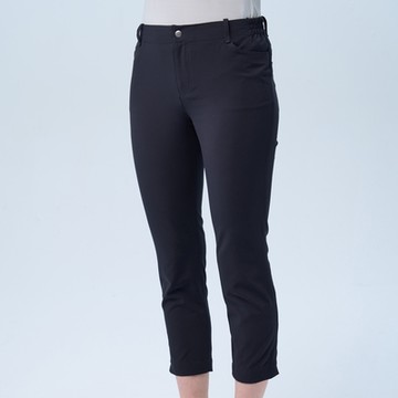 【WILDLAND荒野】女彈性抗UV合身9分褲長褲黑色