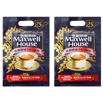 Maxwell House 麥斯威爾 香醇原味3合1咖啡  14g  25條  2袋