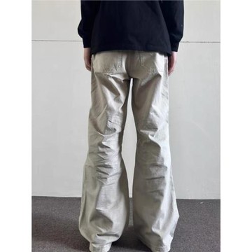 復古水洗做舊cleanfit休閑工裝長褲男vintage寬松直筒百搭褲子男