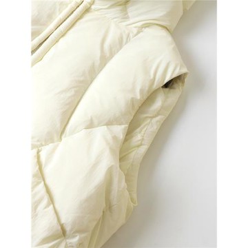 簡約休閑90白鴨絨羽絨馬甲連帽立領保暖外穿百搭輕羽絨馬夾女