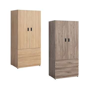 【IDEA】薩斯3X6拉門木質置物收納衣櫃/衣櫥(2色任選)暖棕原木