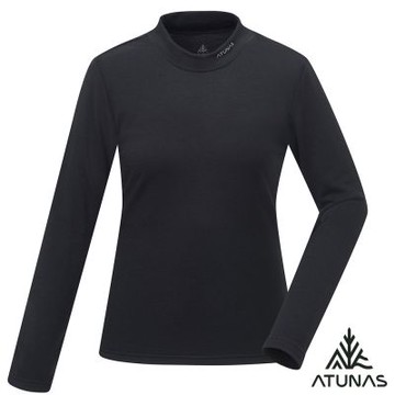 【ATUNAS 歐都納】女款石墨烯抑菌蓄熱立領內著衣A1UCGZ07W黑/保暖內著/石墨烯內著/登山健行/日常保暖