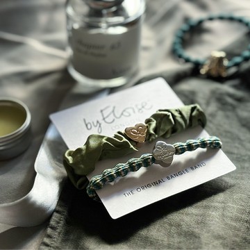 英國 ByEloise London 千鳥織波浪髮圈 玉海綠洲組