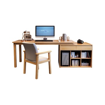 【HappyLife】實木轉角書櫃書桌 120公分 Y11837原木