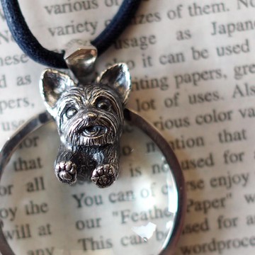 約克夏梗犬放大鏡吊墜