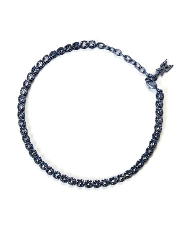 Amina Muaddi - crystal-embellished tennis anklet - women - Brass/Crystal - One Size - Blue