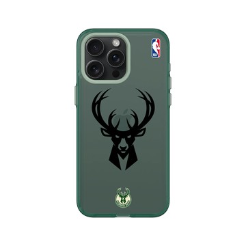iPhone 15 Pro Max Clear 憂墨綠 - NBA - B&W-密爾瓦基公鹿 Milwaukee Bucks B&W