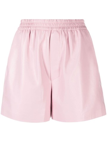 Nanushka - faux-leather boxer shorts - women - Recycled Polyester/Polyurethane - XS - Pink