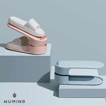 家用鞋櫃 收納鞋子 可調節 鞋架 節省空間 雙層分層 拖鞋架 可疊式 玄關 收納架 『無名』 T04110