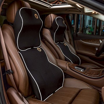 汽車腰靠/汽車腰枕 汽車腰靠腰枕記憶棉腰墊靠背護腰部支撐靠墊四季車用座椅頭枕套裝【HZ63996】