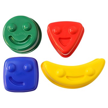 VIKINGTOYS 夏日沙灘玩沙模具4件組 瑞典品牌 原裝進口 專為幼童設計的安全玩具  歡樂笑臉 多色  100g  1組