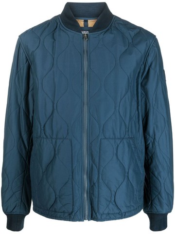 Polo Ralph Lauren - zip-up quilted bomber jacket - men - Recycled Nylon/Cotton/Recycled Nylon/Recycled Polyester - XL - Blue