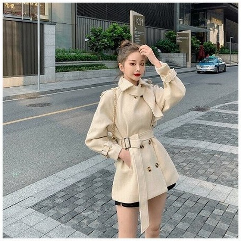 Pコート レディース アウター トレンチコート ロング ベルト シンプル フェミニン 可愛い 秋冬 Good Clothes 通販 Lineポイント最大get Lineショッピング