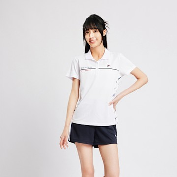 FILA官方直營 女吸濕排汗短袖POLO衫-白色 5POZ-1722-WT
