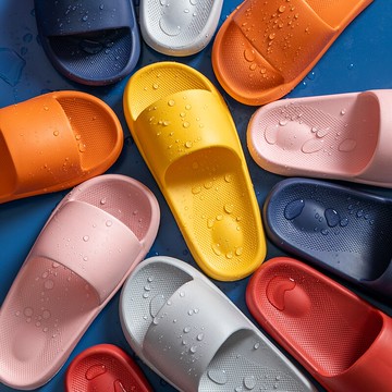 家用厚底涼拖女夏季情侶簡約氣墊按摩室內浴室洗澡防滑透氣軟底男