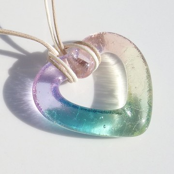[Rainbow] Hoop glass (Hoop [Heart] [Dream color]) 項鍊 [Made to order]