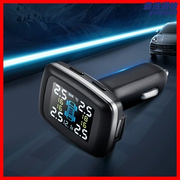 【點菸器直插】胎壓監測器 TPMS 胎壓檢測 胎壓傳感器 無線外置 汽車通用 即時監測 高精度 太陽能充電 語音報警