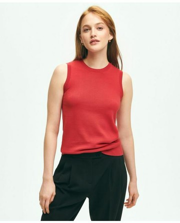 Brooks Brothers Women's Supima Cotton Shell Sweater | Bright Red | Size XS