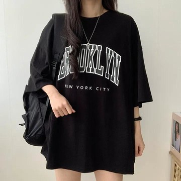 已售9642件💖Vuja de 純棉 t恤 短袖上衣女 字母印花 T恤 韓國上衣 oversize T恤 潮流衣服 寬