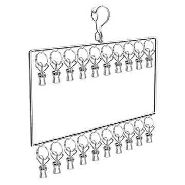 德利生活 不銹鋼多層襪夾 20夾晾曬架  1個